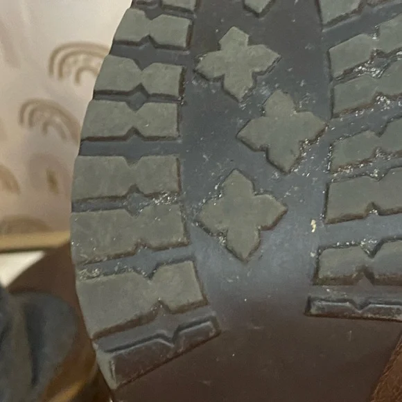 Elle Brown and Gray Heeled Boots with Chunky Sole - Picture 12 of 15